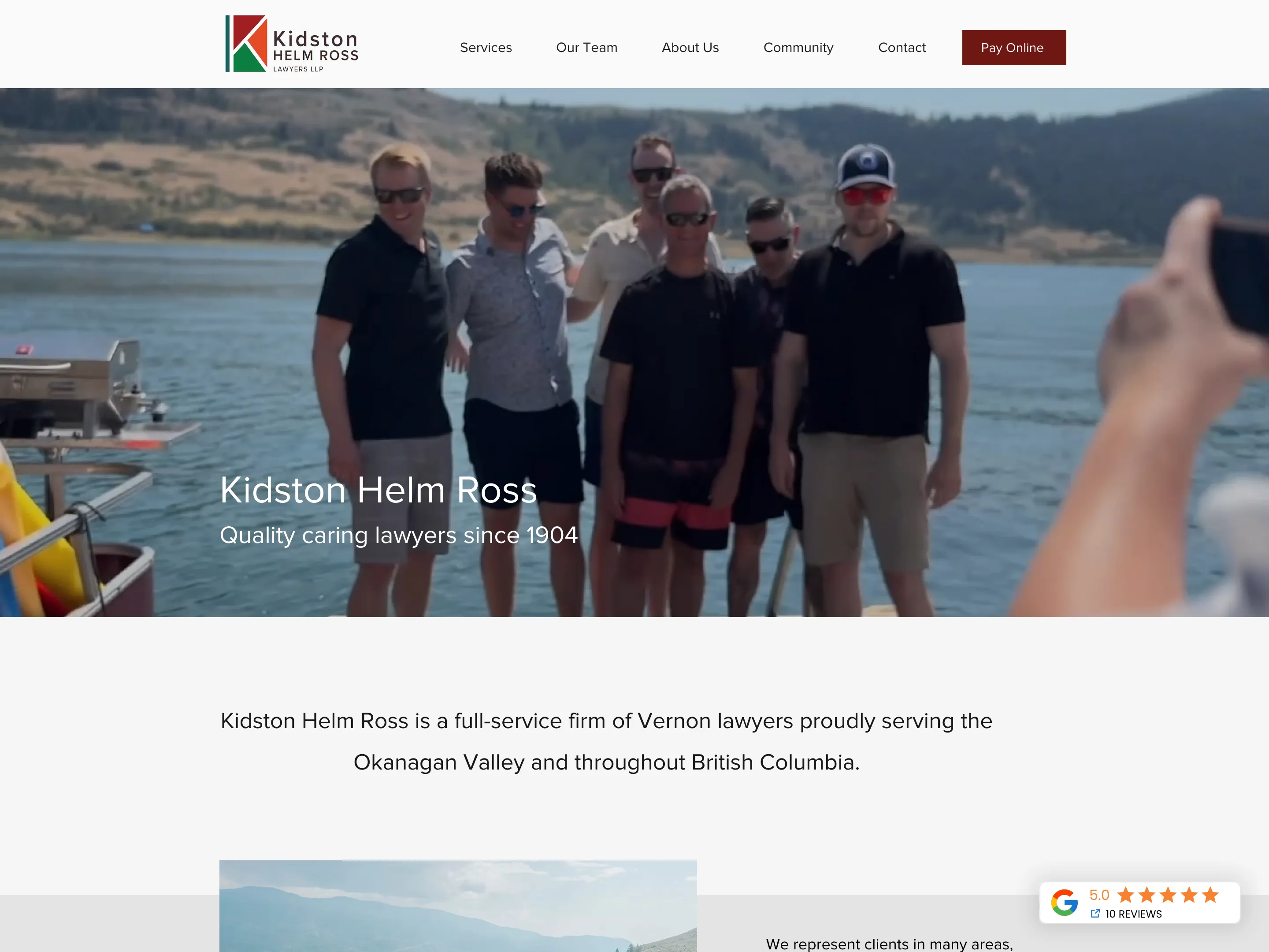 Screenshot of the Kidston Helm Ross Lawyers LLP website