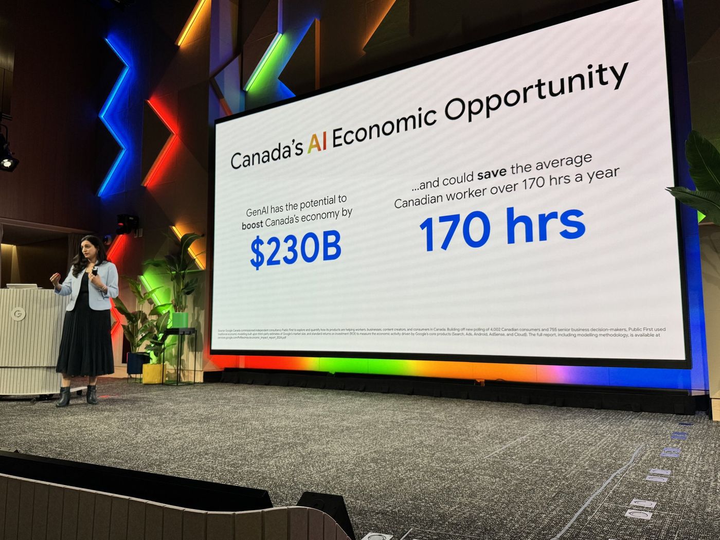 Google presentation slide on Canada’s AI economic opportunity